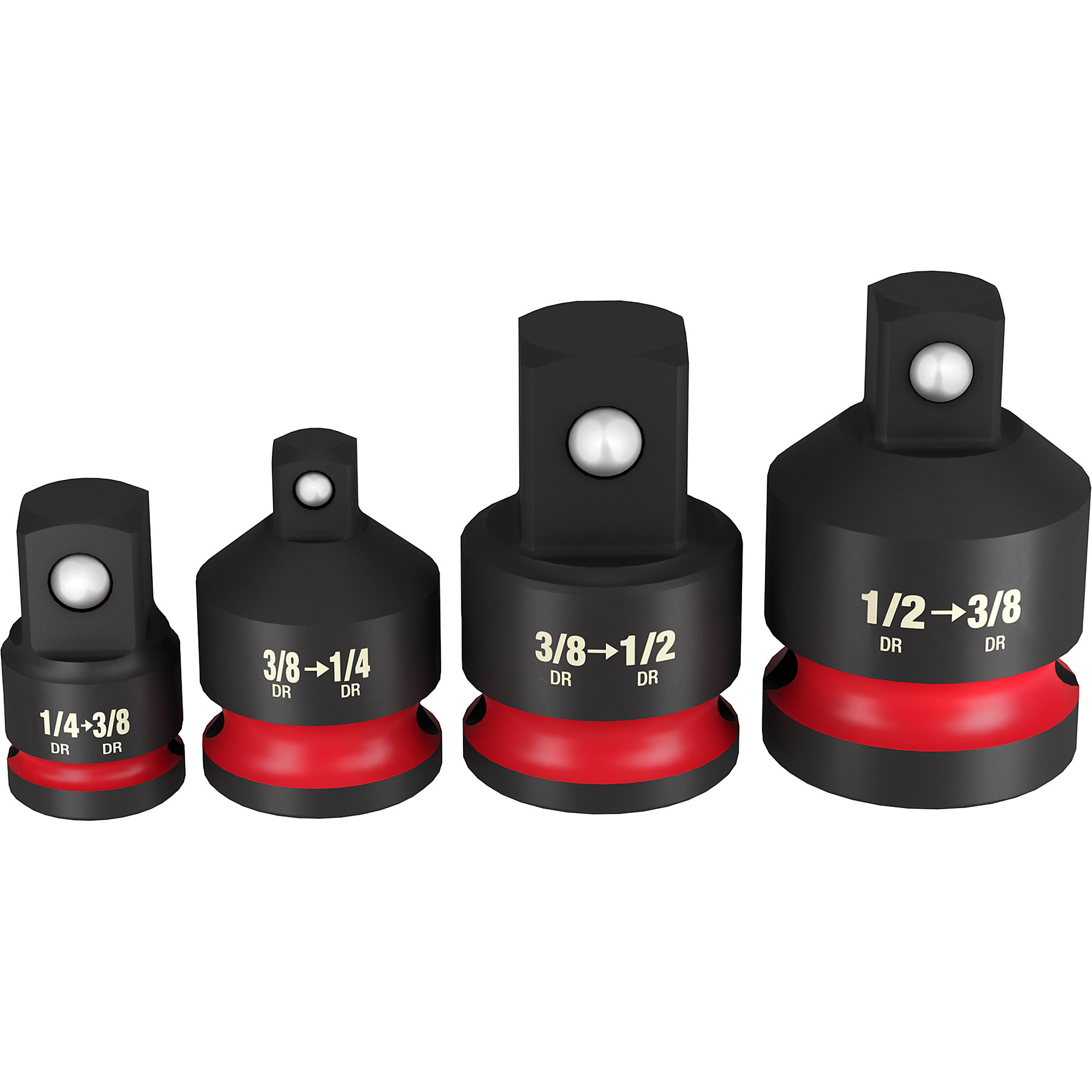 Milwaukee SHOCKWAVE Impact Duty 1/4in.–1/2in. Drive Adapter Set, 4-Pc., Model# 49-66-6742